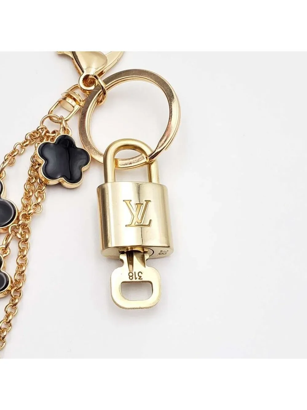 Louis Vuitton Gold Lock 🔒 Authentic LV Key + Unbranded Flower Bag Charm